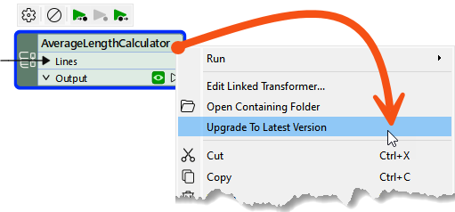 Upgrading a custom transformer to the latest version